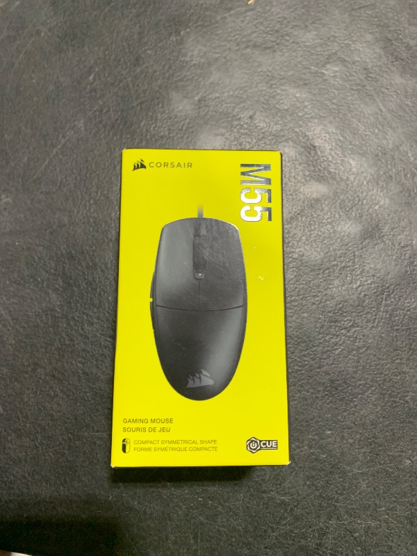 Photo 1 of Corsair M55 Wired Lightweight FPS Gaming Mouse – 16,000 DPI – Six Programmable Buttons – Textured Side Grips – Black