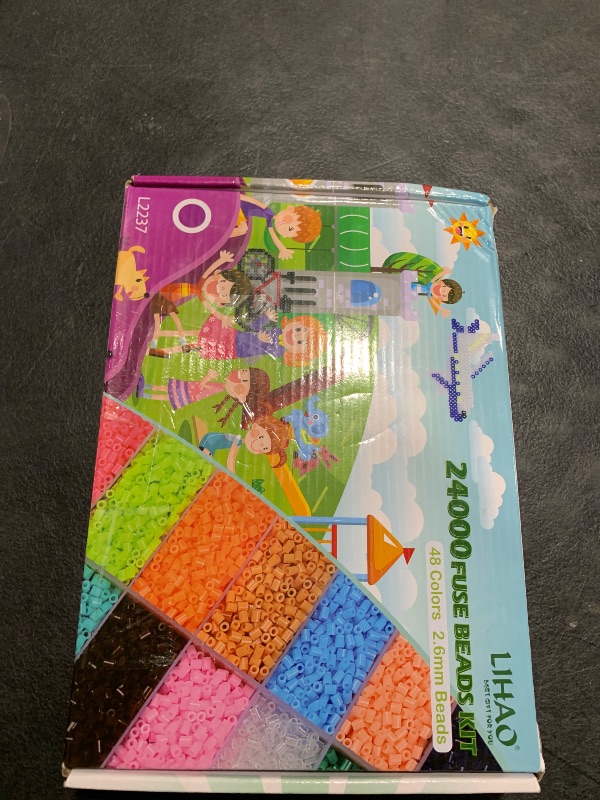 Photo 1 of LIHAO 2.6mm Mini Fuse Beads Kit for Crafts, 24000 pcs 48 Colors Fuse Beading Kit Multicolored Iron, Great Supplies for Fuse Beads Artist