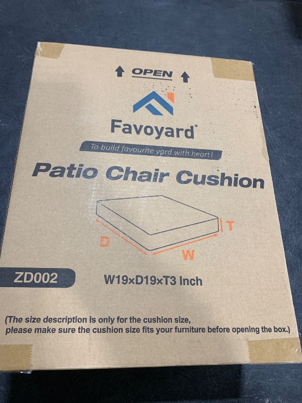 Photo 1 of Favoyard Patio Chair Cushions 19 x 19 x 3 Inch Waterproof Outdoor Seat Cushions for Patio Furniture 3-Year Color Fastness Garden Sofa Couch Chair Pads with Handle & Adjustable Straps Set of 2, Spice