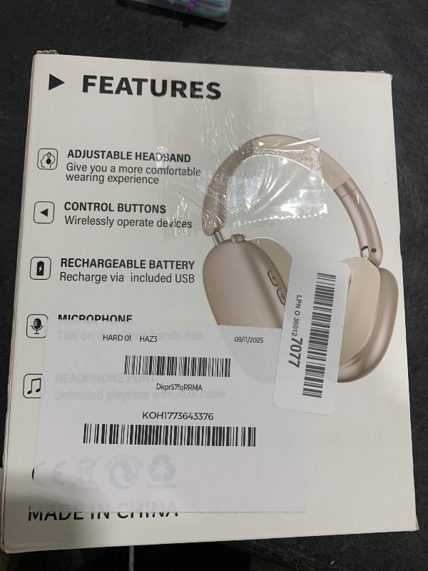 Photo 1 of Wentronic Y01 Wireless Over Ear Headphones, Noise Canceling Bluetooth 5.3 Headphones with Microphones,Hi-Res Audio,48H Playtime,Foldable,Breathable Soft Earpads for iOS/Android/Samsung/PC-Starlight