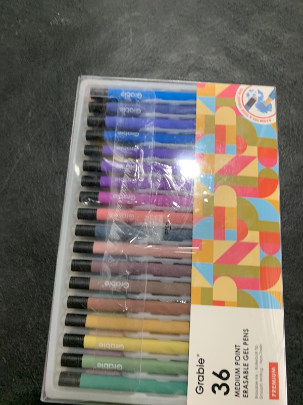 Photo 1 of Grabie Erasable Gel Pens, 36 Colors Erasable Pens, Make Mistakes Disappear Colored Pens, Assorted Color Inks for Drawing Writing Planner,Gel Pens for Coloring, Set of 36