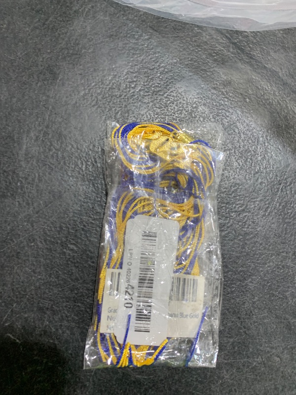Photo 1 of 2024 Graduation Cap Tassel with Gold Charm - Blue & Gold