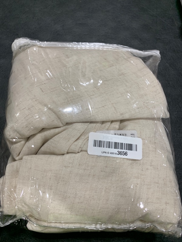 Photo 1 of Long Curtain 105 inches Long 2 Panels Set Back Tab Beige Linen Drapes for Living Room Neutral Farmhouse Light Filtering Semi Sheer Linen Curtains 105 inch Length for Large Window Tan