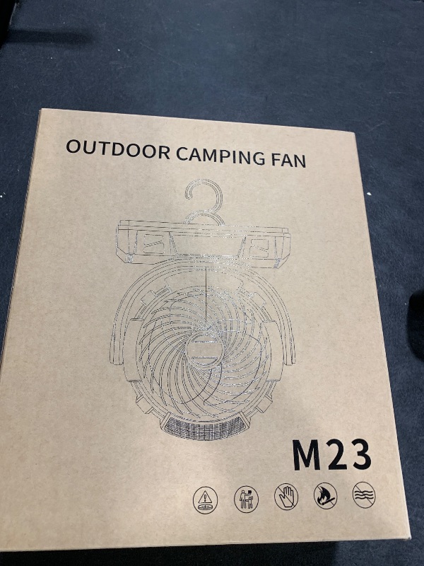 Photo 1 of Camping LED Fan with Light, 40000mAh Rechargeable Battery Powered Outdoor Tent Fan with Light and Hook, 6 Speed, Personal USB Desk Fan for Camping, Fishing, Power Outage,Hurricane, Worksite