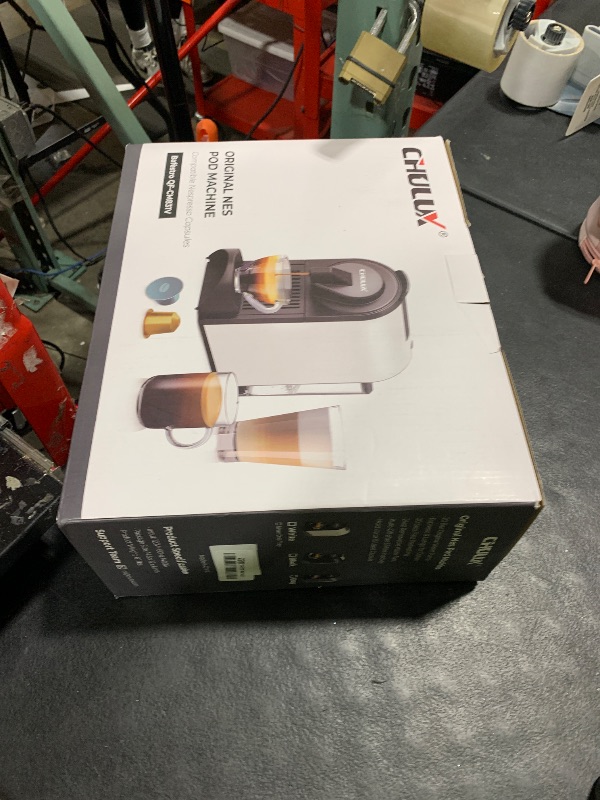 Photo 1 of CHULUX Compact Espresso Machine, 20 Bar Single Serve Coffee Maker, Dual Brew Sizes for Espresso and Lungo, 1400W Rapid Brewing, Mystic Gray (Upgrade Model)