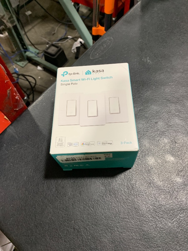 Photo 1 of Kasa Smart Light Switch HS200P3, Single Pole, Needs Neutral Wire, 2.4GHz Wi-Fi Light Switch Works with Alexa and Google Home, UL Certified, No Hub Required, 3-Pack , White