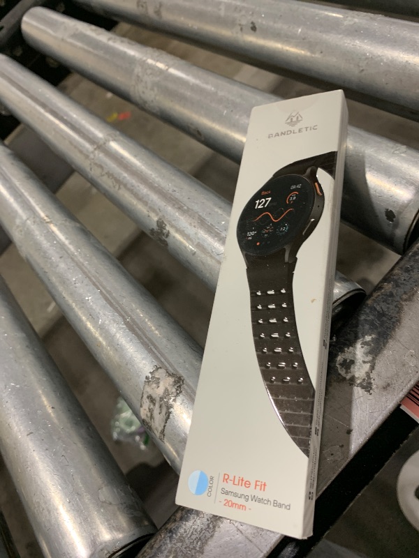 Photo 1 of Bandletic Magnetic Silicone Band Compatible with Samsung Galaxy Watch 7 6 5 4 FE 40mm 44mm/for Galaxy Watch 6 4 Classic 43mm 47mm 42mm 46mm/Watch 5 Pro 45mm, 20mm No Gap Strap, Light Grey/Ice Blue