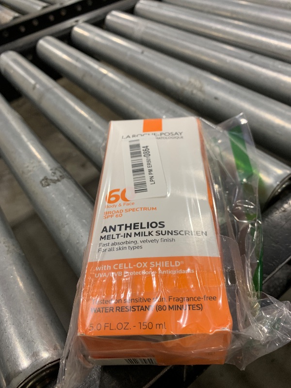 Photo 1 of La Roche-Posay Anthelios Melt-In Milk Sunscreen SPF 60, Sunscreen For Body & Face, Broad Spectrum SPF + Antioxidants, Oil Free, Lightweight & Fast Absorbing, Oxybenzone Free