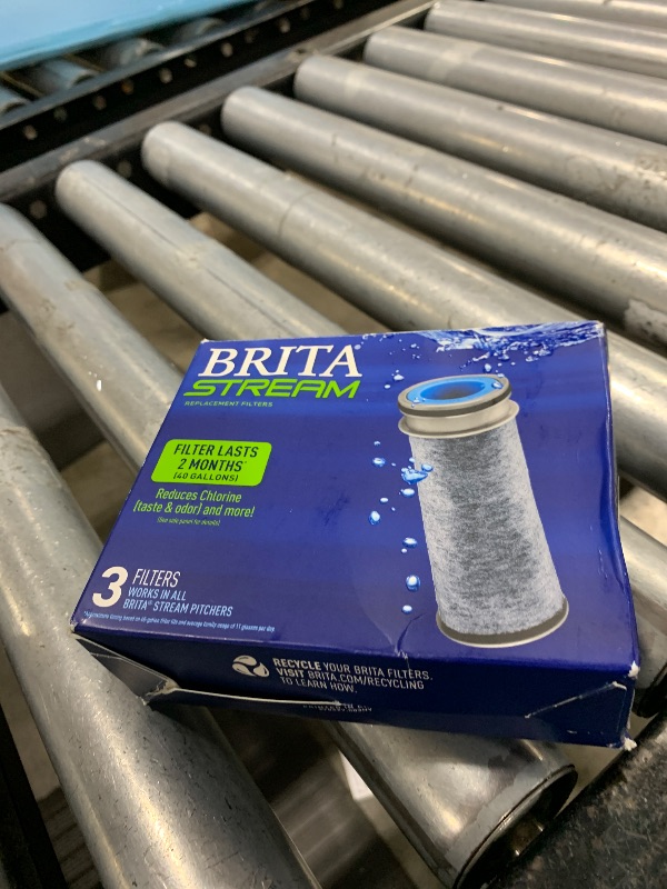 Photo 1 of Brita Stream Pitcher Water Filter for Pitchers and Dispensers, BPA-Free, Replaces 1,800 Plastic Water Bottles a Year, Lasts Two Months or 40 Gallons, Includes 3 Filters