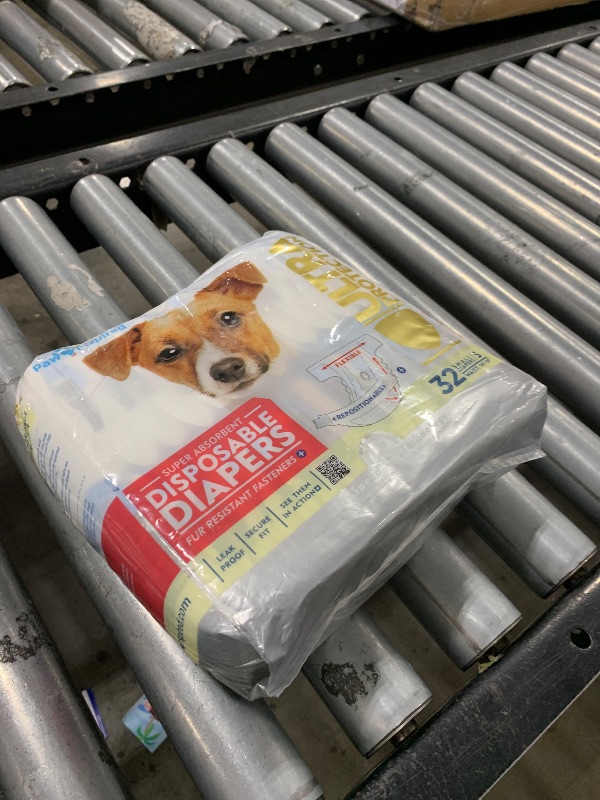 Photo 1 of Paw Inspired 32ct Disposable Dog Diapers | Female Dog Diapers Ultra Protection | Diapers for Dogs in Heat, Excitable Urination, or Incontinence (Small)
