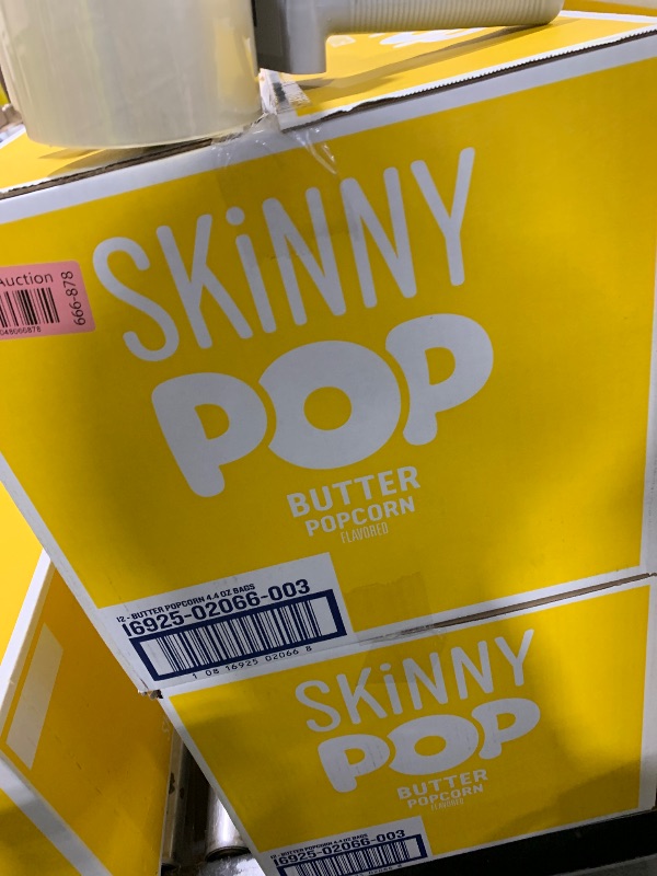 Photo 1 of SkinnyPop Popcorn, Butter, Made with Real Butter, Whole Grain Snack, 4.4oz Bags (12ct)
