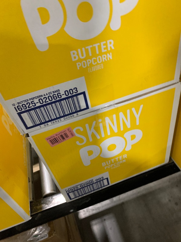 Photo 1 of SkinnyPop Popcorn, Butter, Made with Real Butter, Whole Grain Snack, 4.4oz Bags (12ct)