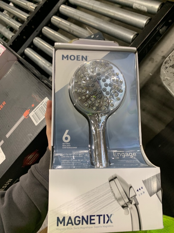Photo 1 of Moen Engage Magnetix Chrome 3.5-Inch Six-Function Detachable Handheld Showerhead with Magnetic Docking System, 26100