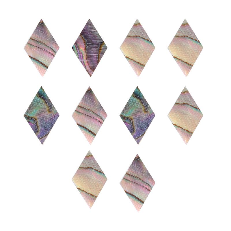 Photo 1 of Paua Abalone Shell Diamond Inlays Guitar Mandolin Banjo Maker 8x13x2mm (Pack of 10)
