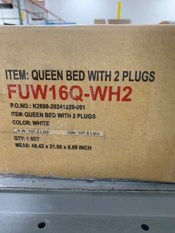 Photo 1 of WQUEEN BED WITH 2 PLUGS FUW16Q-WH2 ***NOT FULL SET 