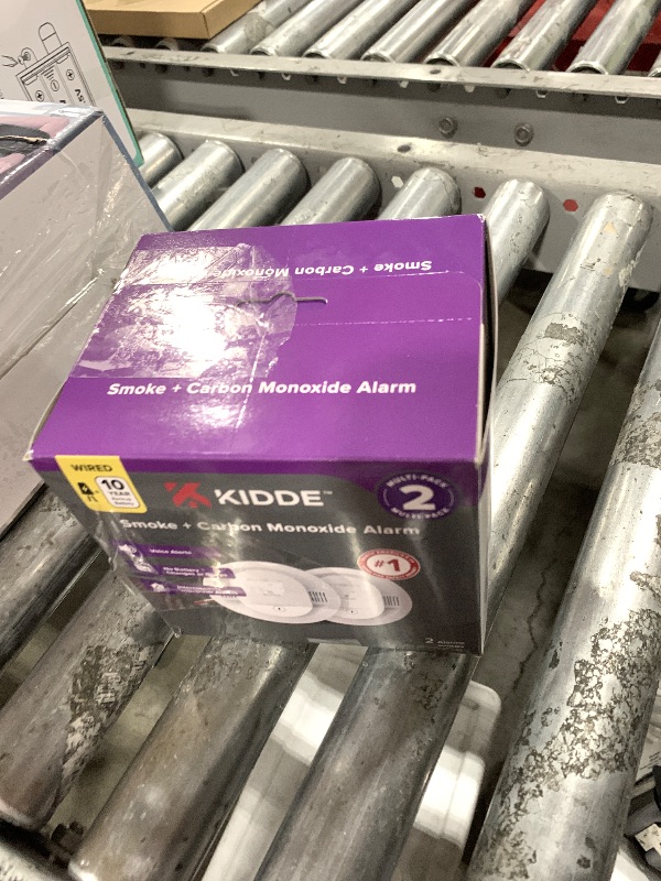 Photo 1 of Kidde Hardwired Smoke & Carbon Monoxide Detector, 10-Year Battery Backup, Voice Alerts, Interconnectable LED Warning Light Indicators, 2 Pack