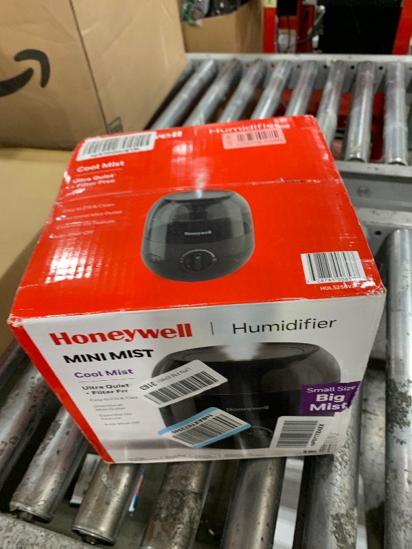Photo 1 of Honeywell Mini Cool Mist humidifier, Easy to Fill and Clean, humidifier for small Bedroom, Kids Rooms, or office. Ultra Quiet Operation and Auto Shut-Off - Black, HUL525B