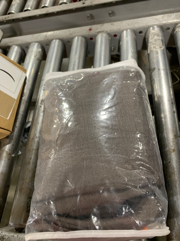 Photo 1 of Melodieux Brown Semi Sheer Curtains 84 Inches Long for Living Room Bedroom, Farmhouse Linen Look Shiny Sheer Curtain Drapes Rod Pocket Light Filtering Home Office, 52" W x 84" L, 2 Panels