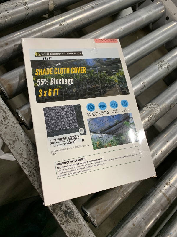 Photo 1 of [WindscreenSupplyCo] 55% 3 x 6 FT Shade Cloth Sun Shade Net with Grommets Sunblock Mesh Tarp for Garden Plants Cover Greenhouse and Patio
