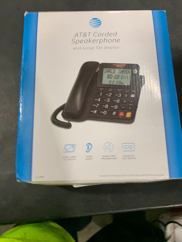 Photo 1 of AT&T CL2940 Corded Phone with Speakerphone, Extra-Large Tilt Display/Buttons, Caller ID/Call Waiting and Audio Assist, Black