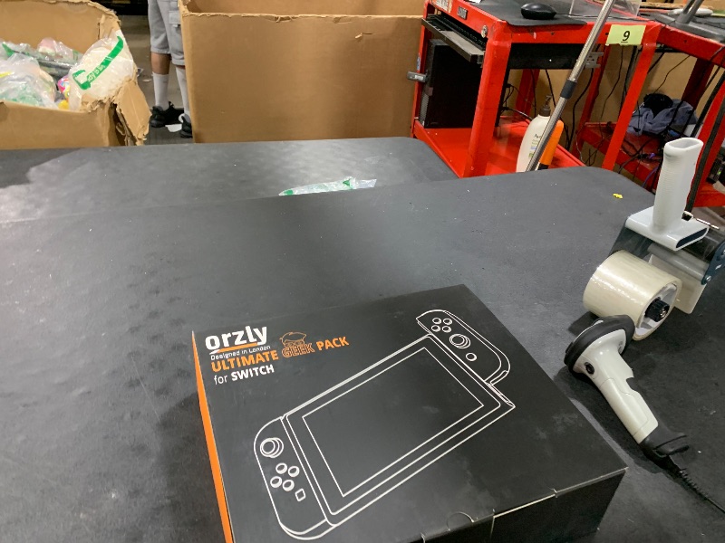 Photo 1 of Orzly Accessory Bundle Kit designed for Nintendo switch Accessories Geeks and Oled console users Case and Screen protector, Joycon grips and Wheels for enhanced games play and more - Jet black
