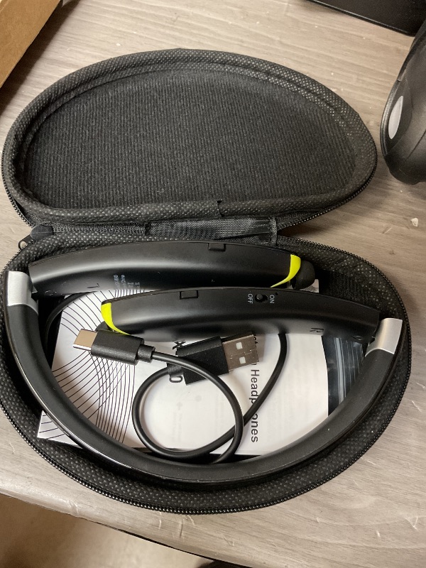 Photo 1 of BEARTWO Bluetooth Headphones, Upgraded Foldable Wireless Neckband Headset with Retractable Earbuds, Noise Cancelling Stereo Earphones with Mic for Workout, Running, Driving (with Carry Case)