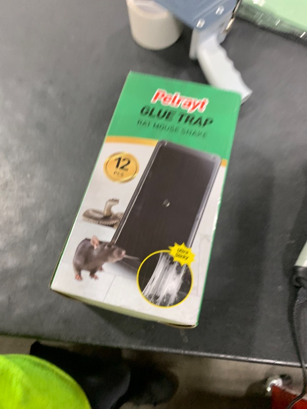 Photo 1 of Pelrayt Glue Mouse Traps Indoor for Home, Rat Trap-12 Pack, Large Heavy Duty Glue Traps for Safe Home Pest Control. Pre-Scented, Non-Toxic Sticky Boards for Mice, Rats & More. Easy To Use