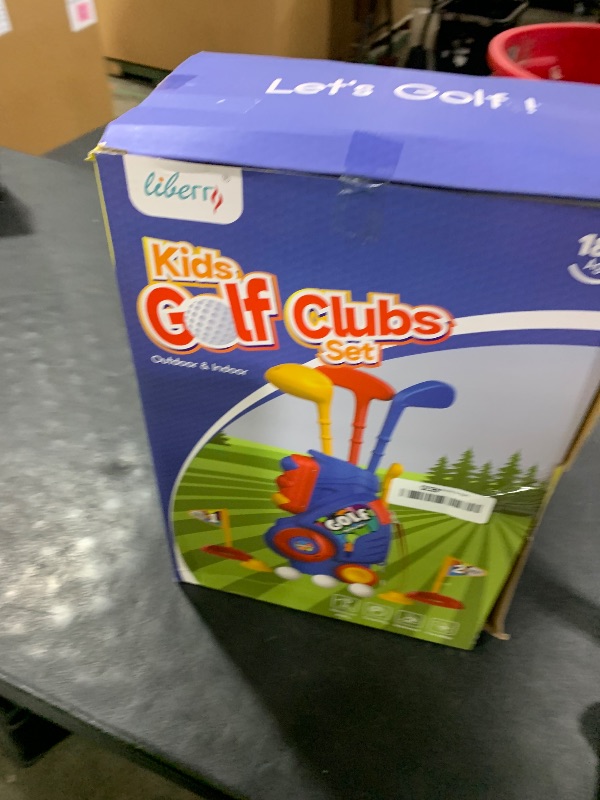 Photo 1 of Liberry Toddler Golf Set with Putting Mat for 2 3 4 5 Years Old Boys Girls, Upgraded Kids Golf Cart with Unique Shoulder Strap Design, Indoor and Outdoor Golf Toys