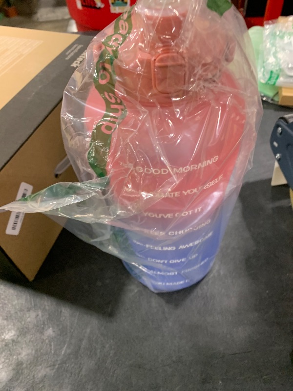 Photo 1 of HydroPal 1 Gallon Water Bottles with Straw, 128 oz / 3.8L Water Bottle BPA Free Innovative 2-IN-1 Lid Gym Bottle with Times to Drink Motivational, Large for Sports Fitness Camping Water Jug One Gallon