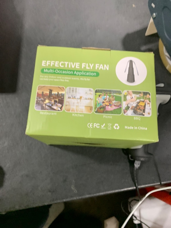 Photo 1 of Fly Fans for Tables, Fly Fan Outdoor Indoor Keep Flies Away, Table Top Spinner with Holographic Blades, Flies Deterrent for Picnic, Restaurant, Party, Home, BBQ (4 Pack)