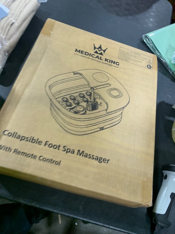 Photo 1 of Medical king Foot Spa with Heat and Massage and Jets Includes A Remote Control A Pumice Stone Collapsible Massager with Bubbles and Vibration