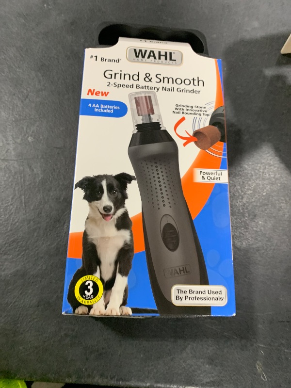 Photo 1 of Wahl Grind & Smooth 2 Speed Battery Dog Nail Grinder with Concave Rounding Tip and Nail Guard for Increased Safety and Precise Nail Grinding - Model 3026333