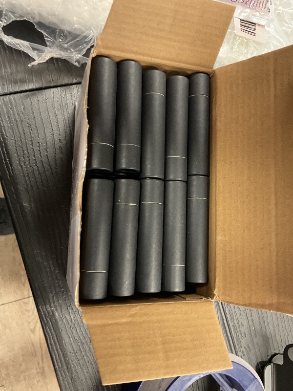 Photo 1 of Fuyoooo 50 Pcs 5g Paperboard Lip Balm Tubes Empty Cardboard Lipstick Tubes Deodorant Sticks Empty Refillable Gloss Perfume Container for DIY for Lipstick, Gloss, Deodorant, Solid Perfume, Black