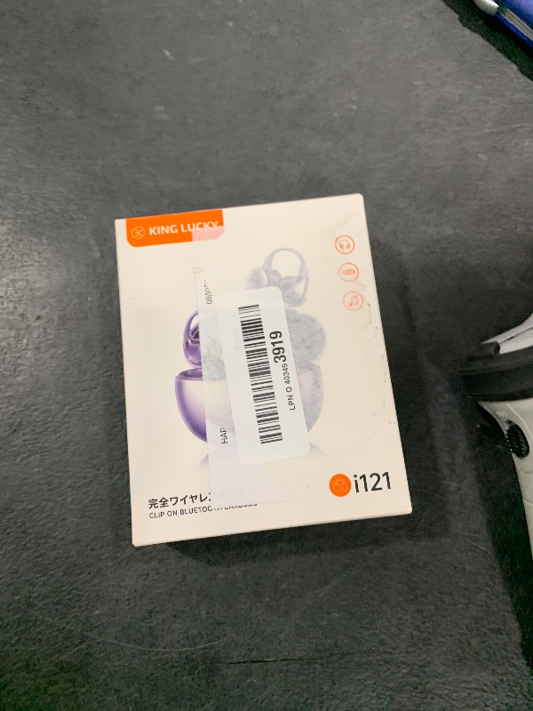 Photo 1 of King Lucky Clip on Earbuds Open Ear Wireless Bluetooth 5.4 Headphones with Mic,50H Play,Noise Cancelling,Waterproof,Sports Ear Buds,Comfortable for Small Ears & Glasses Wearers,Workouts (Purple)
