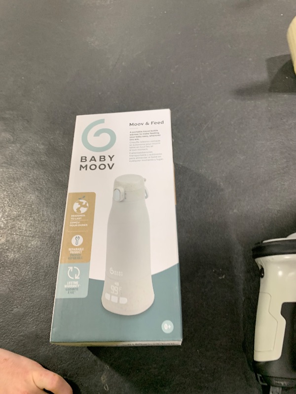 Photo 1 of Babymoov Moov & Feed Portable Cordless Bottle Warmer – Instant Heat for Water, Formula, or Breast Milk, 11.5oz Capacity, Adjustable Temp, Fast USB Charging, Keeps Warm Up to 7 Hours