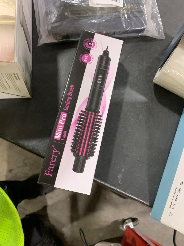 Photo 1 of Farery Mini Thermal Brush 3 Temperature Adjustable, Travel Curling Iron for Short Hair 1 Inch, Heated Round Brush for Soft Curls, Lightweight Curling Wand Perfect for Bouncy Hair, Dual Voltage