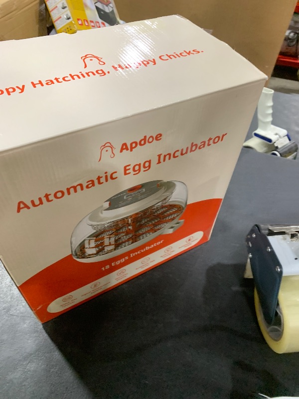 Photo 1 of 18 Egg Incubator, Automatic and Adjustable Egg Turning, Egg Candler, Temperature and Humidity Control, Hatch Day, 2 Size Egg Tray, Automatic Water Refill, Hatching Chicken Quail Duck Turkey Goose Bird