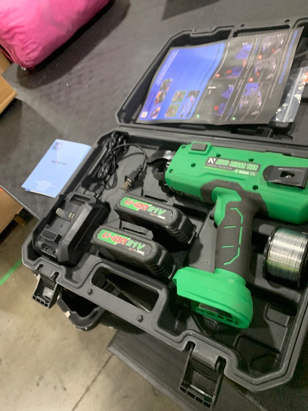 Photo 1 of NEWTRY Cordless Rebar Tie Automatic Rebar Tying Gun Portable Steel Tie Tool with 2pcs 2000mAh Rechargeable Batteries for ?0.3"-1.33" Rebar