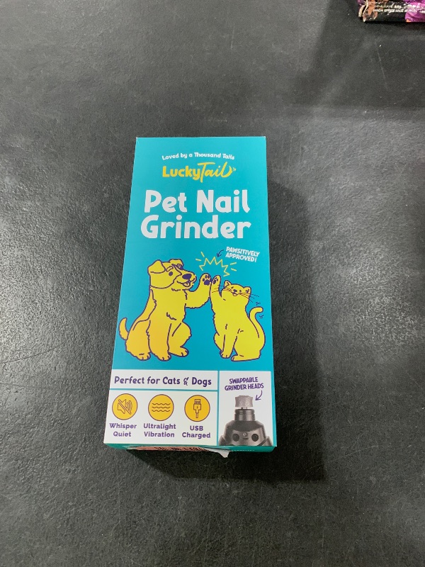 Photo 1 of LuckyTail Pet Nail Grinder for Dogs and Cats - Super Quiet and Low Vibration Electric Dog Nail Grinder with 2 LED Lights - USB Rechargeable and Cordless - 2 Speeds - Small to Large Pets