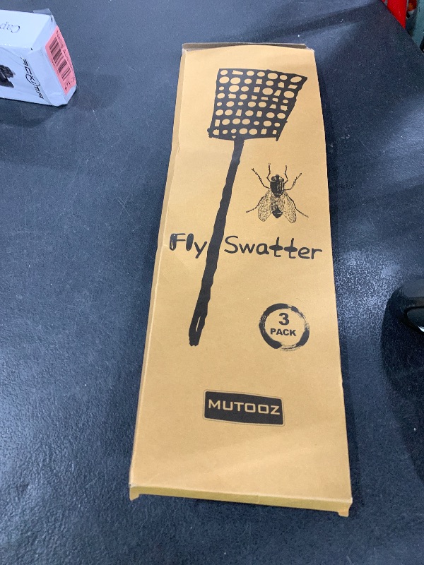 Photo 1 of MUTOOZ Fly Swatter Multi-pacl Manual, Flexible & Heavy Duty Fly Swatters Thick Handle, Black 3 Pack