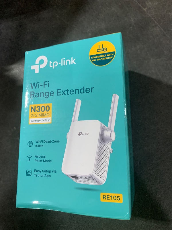 Photo 1 of TP-Link N300 WiFi Extender(RE105), WiFi Extenders Signal Booster for Home, Single Band WiFi Range Extender, Internet Booster, Supports Access Point, Wall Plug Design, 2.4Ghz only