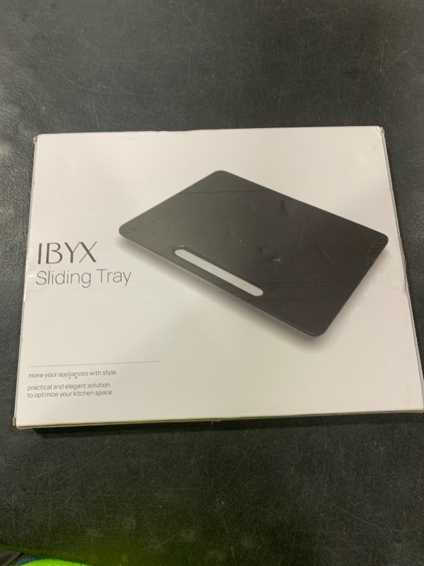 Photo 1 of Ibyx Elegant Sliding Tray for Your Coffee Maker & Heavy Kitchen Appliances - Sturdy, Slides Easily from Under The Cabinet (Black, 13”W x 10.5”D)