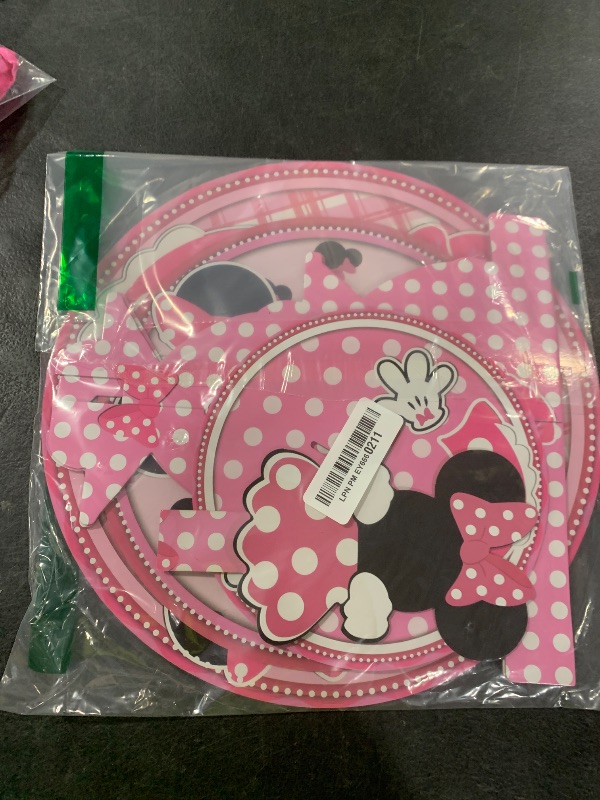 Photo 1 of Pink Minnie Cupcake Stand 12Inch Cardboard Cupcake Tray for Wedding Birthday Baby Shower Pink Minnie Birthday Party Supplies