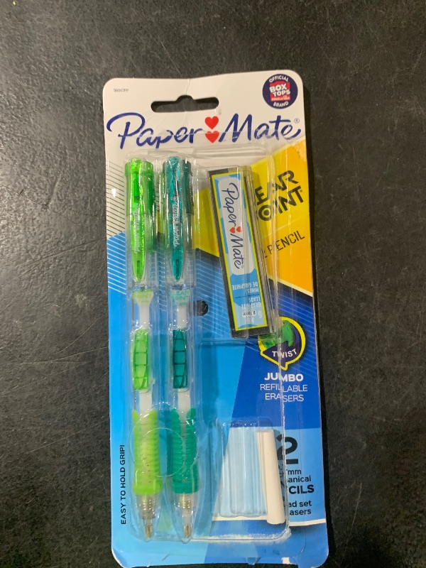 Photo 1 of Paper Mate Clearpoint Mechanical Pencils 0.7mm HB #2 Pencil Lead 2 Pencils School Supplies Teacher Supplies Drawing Sketching 1 Lead Refill Set 2 Erasers