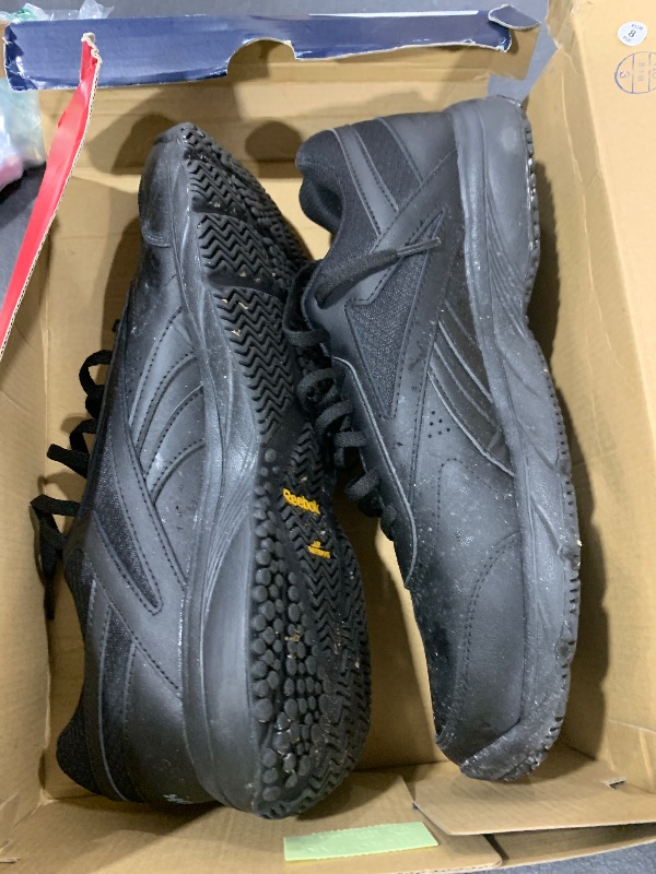 Photo 1 of Reebok Work N Cushion Non Slip Work Shoes for Men, Black or White Safety Sneakers, Cold Grey/Black, 12