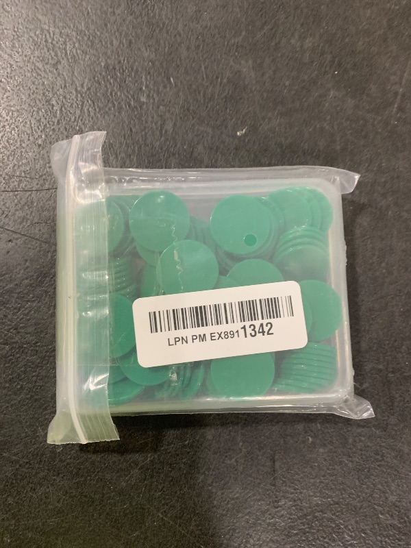 Photo 1 of Shapenty 25mm/1 Inch Small Plastic Learning Counters Disks Chip Counting Discs Markers for Math Practice and Poker Chips Game Tokens with Storage Box,120PCS (Green)