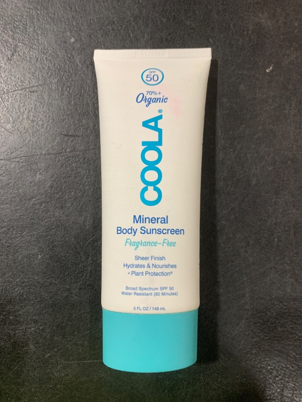 Photo 1 of COOLA Organic Mineral Sunscreen SPF 50 Sunblock Body Lotion, Dermatologist Tested Skin Care For Daily Protection, Vegan and Gluten Free, Fragrance Free, 5 Fl Oz
