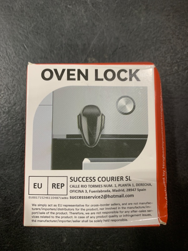 Photo 1 of EUDEMON 1 Pack Childproof Oven Door Lock, Oven Front Lock Easy to Install & Heat-Resistant Material no Tools Need or Drill (White)(ONLY for Flat Surface)