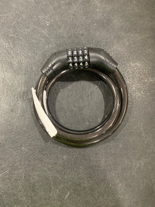 Photo 1 of Revelook 4 Digit 3 Feet Long Bike Lock Cable Combination, Resettable Anti Theft Bicycle Lock for Electric Scooter
