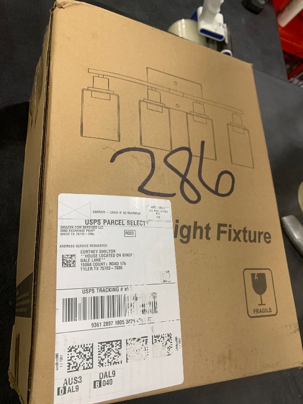 Photo 1 of 4-Light Bathroom Light Fixtures, Black and Gold Modern Vanity Lights with Clear Glass Shades, Bathroom Wall Lamp for Mirror Living Room Cabinet Bedroom Porch